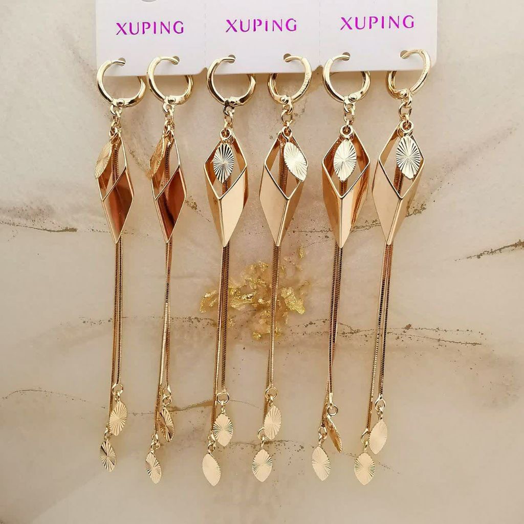 گوشواره لوزی آویزدار ژوپینگ کد 2668 - خرید آنلاین از گالری آداس